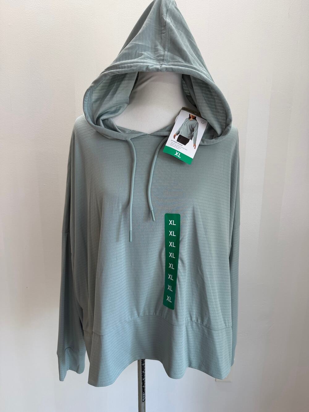 NWT Mondetta Ottoman Oversized Pullover Hoodie Sage Green Ribbed Sz XL